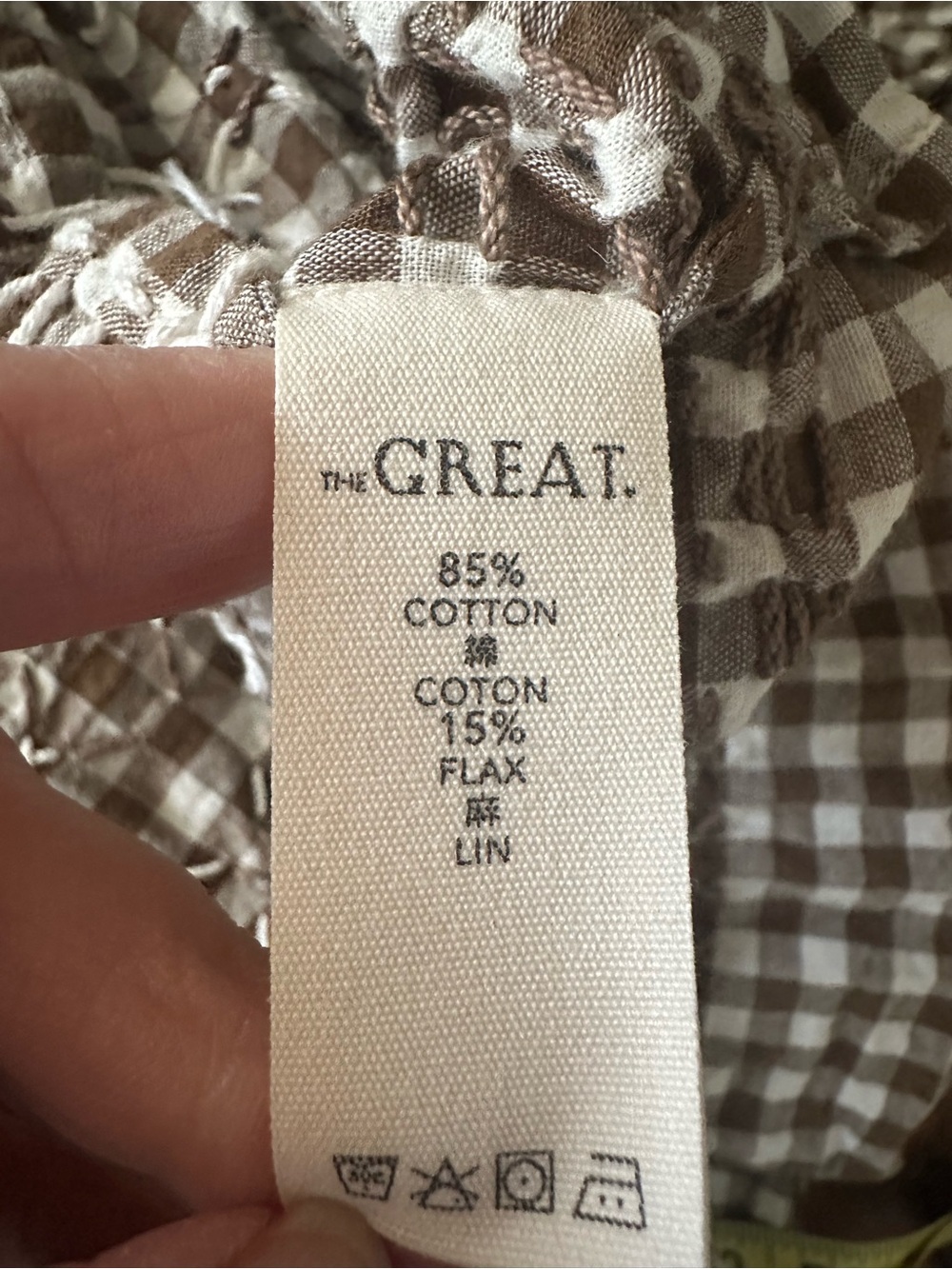 The Great Cross Stitch Dakota Brown Gingham Maxi Dress with Tie Waist size L - Picture 8 of 11